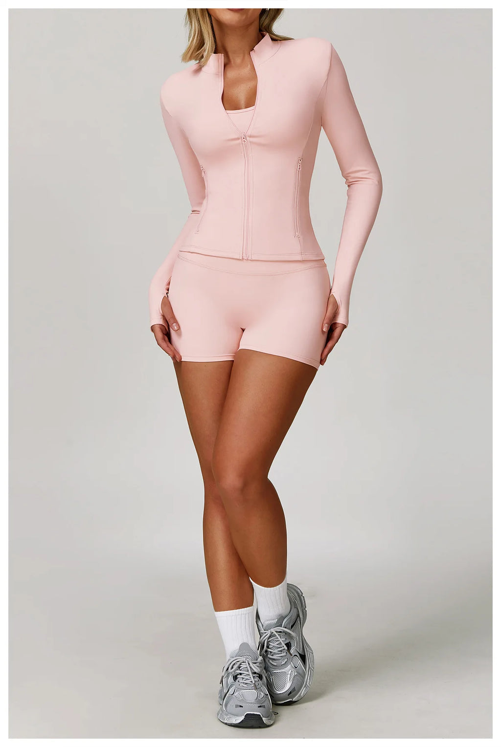 Veyra Active™ Infinite 3-Piece Yoga Set | Long Sleeve Top, Sports Bra & High-Waisted Leggings
