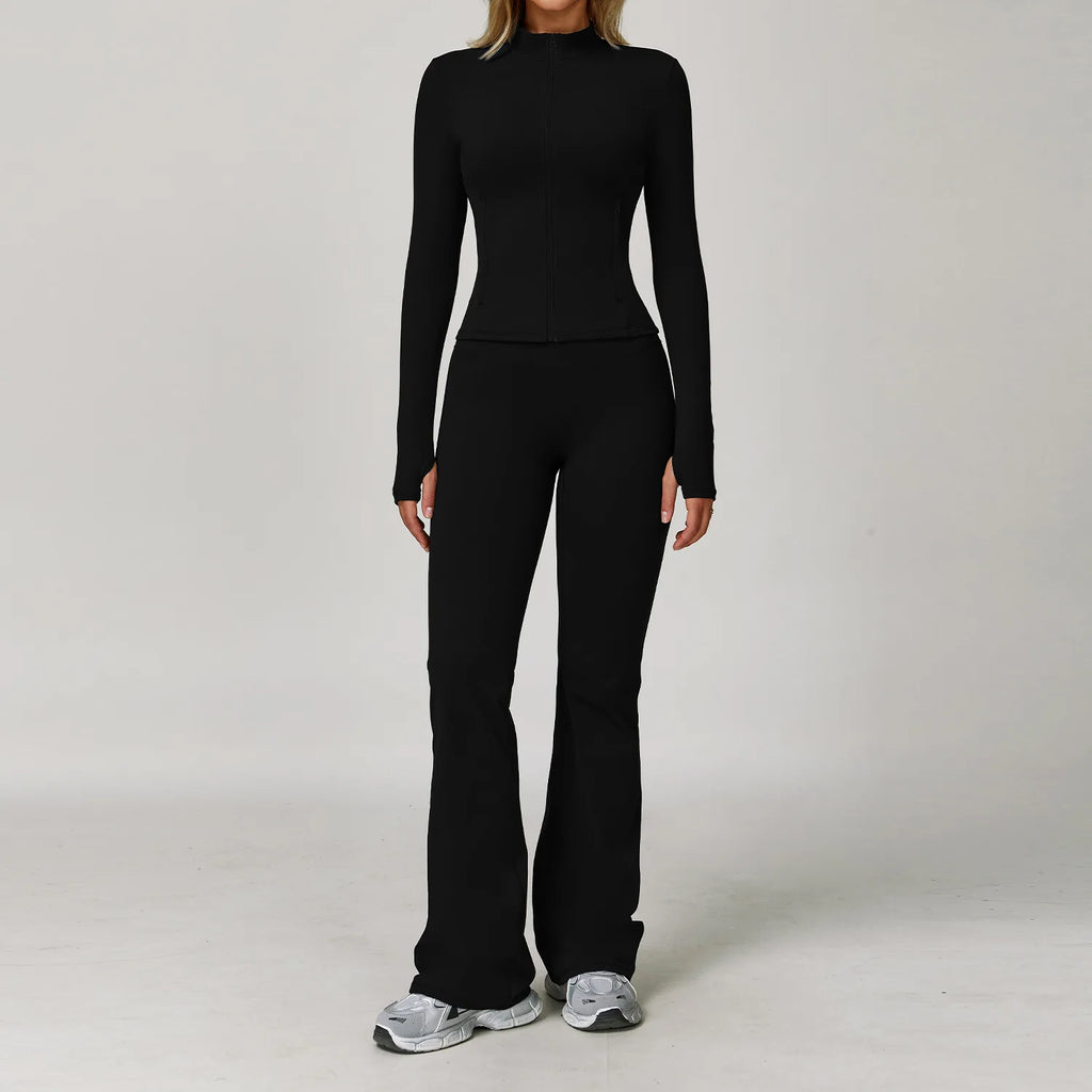 Veyra Active™ Infinite 3-Piece Yoga Set | Long Sleeve Top, Sports Bra & High-Waisted Leggings