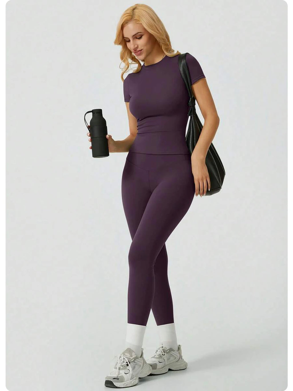 Veyra Active™ SculptFlex Short Sleeve Yoga Set | High-Waisted Tummy Control Leggings & Top