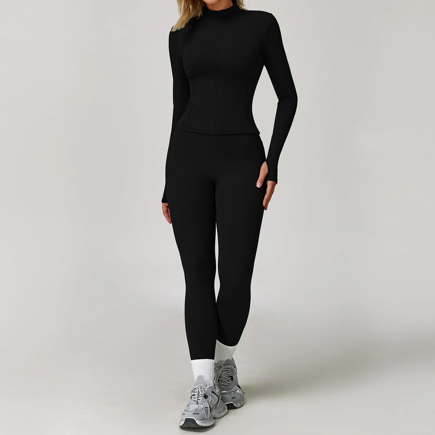 Veyra Active™ Infinite 3-Piece Yoga Set | Long Sleeve Top, Sports Bra & High-Waisted Leggings