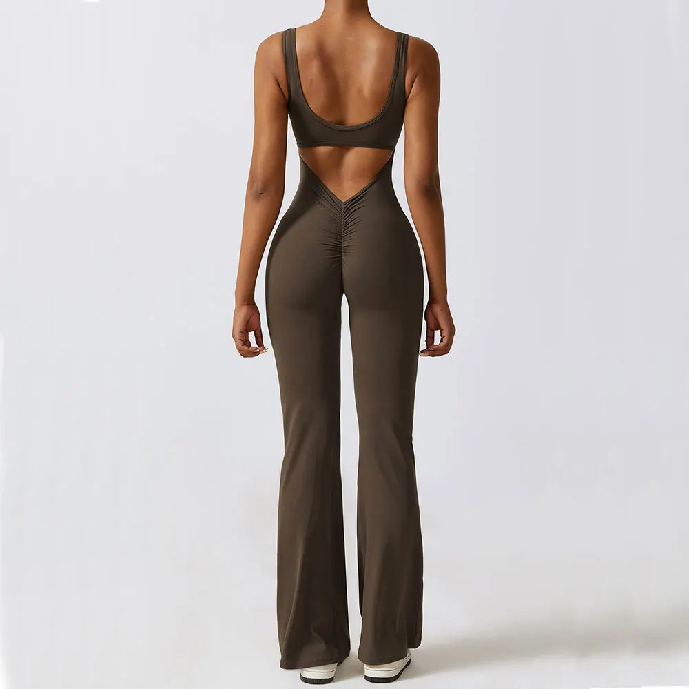 Veyra Active™ Sculpt One-Piece Workout Jumpsuit | Seamless Push-Up Yoga Bodysuit & Romper