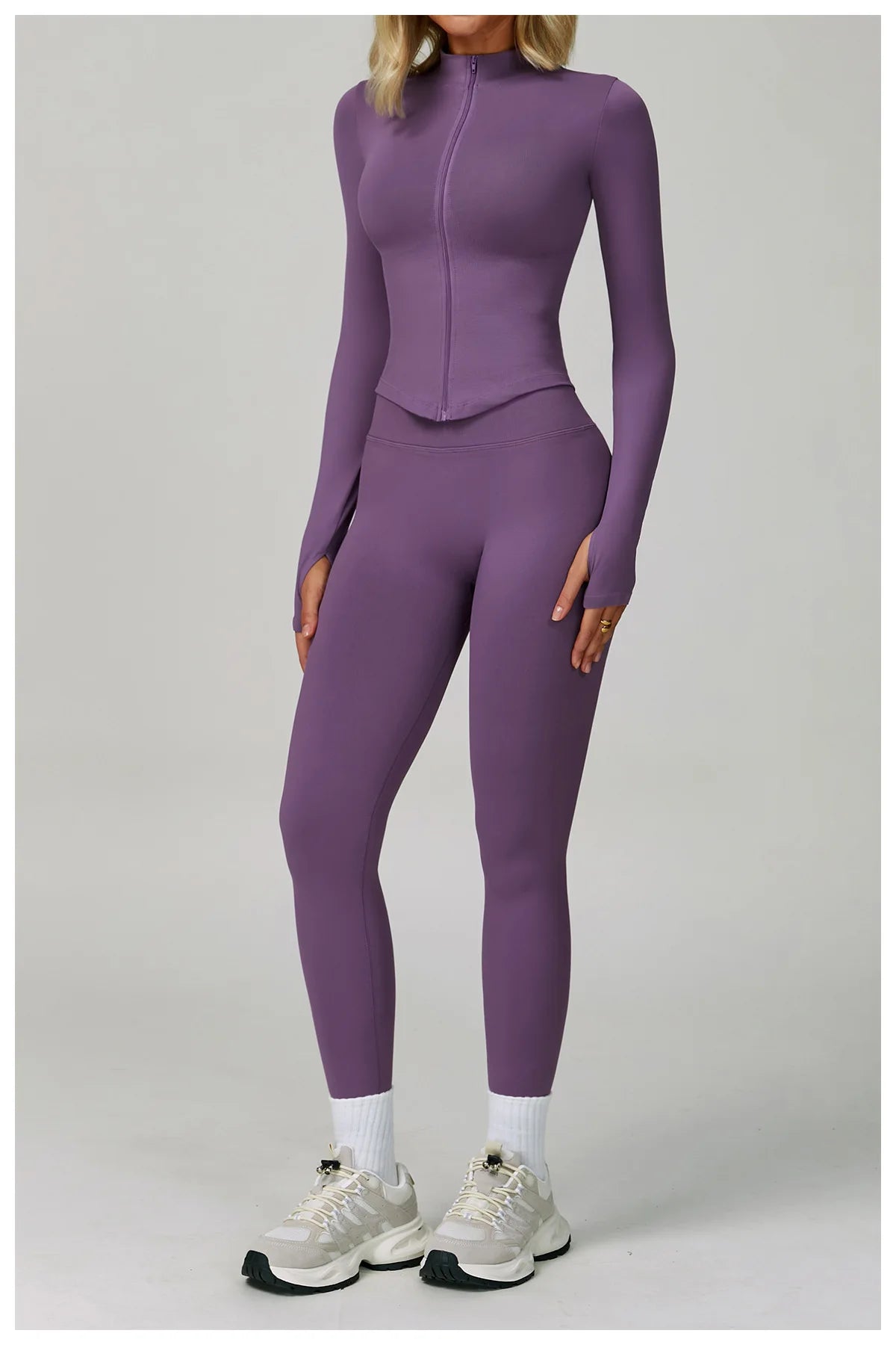 Veyra Active™ SculptFlex 3-Piece Yoga Set | Long Sleeve Crop Top, Sports Bra & High-Waist Leggings