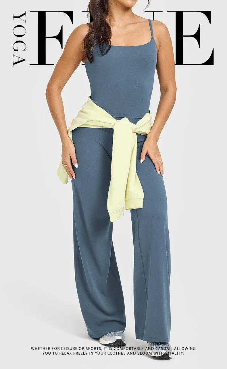 Veyra Active™ Sculpt Square-Neck Tank Top | Built-In Bra Yoga Vest & Workout Crop Top