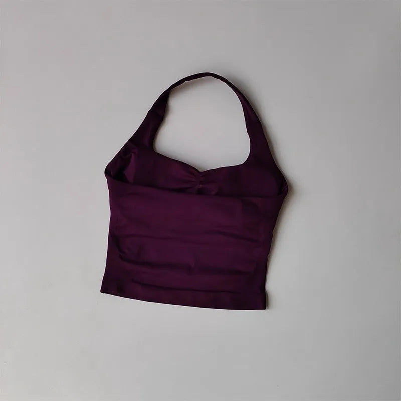 Veyra Active™ Autumn Halter Yoga Vest | High-Strength Shockproof Running Sports Bra & Top
