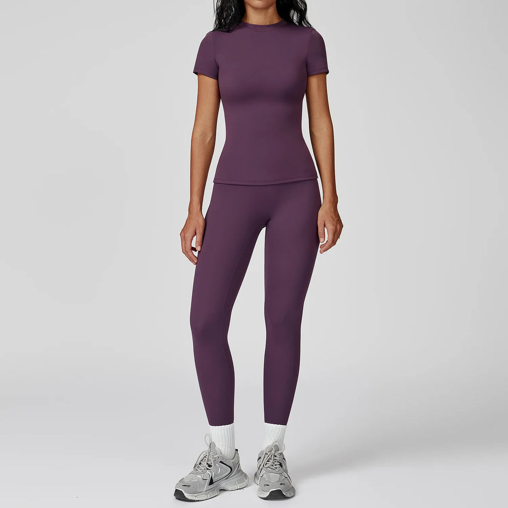 Veyra Active™ Women's SculptFlex 2-Piece Yoga Set | Long Sleeve Top, High-Waist Leggings & Shorts