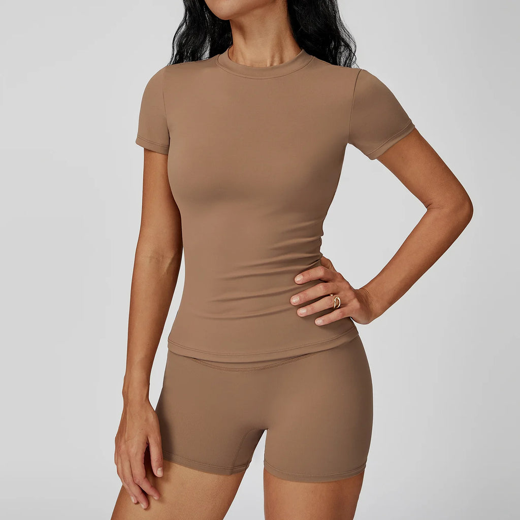 Veyra Active™ Women's SculptFlex 2-Piece Yoga Set | Long Sleeve Top, High-Waist Leggings & Shorts