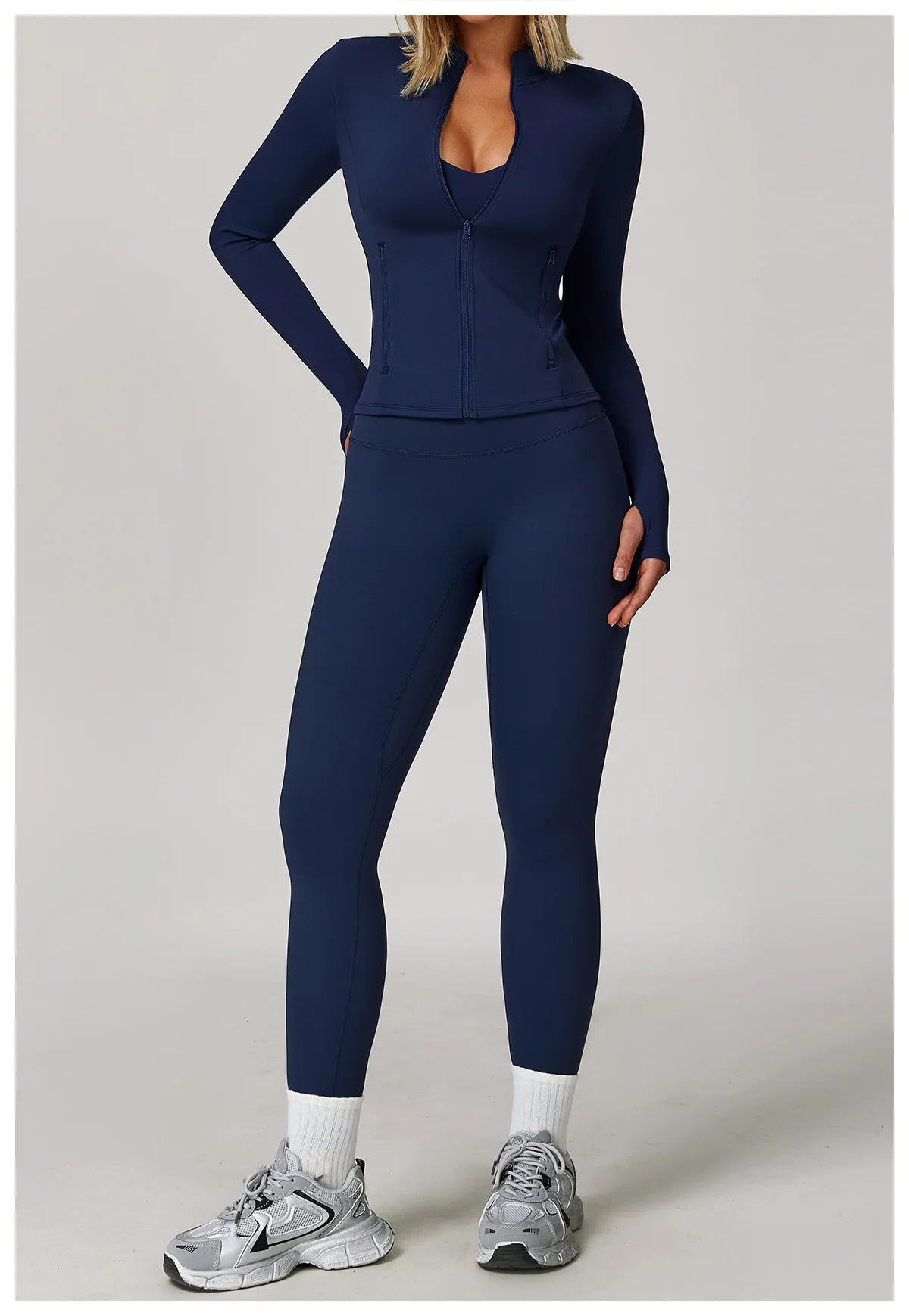 Veyra Active™ Infinite 3-Piece Yoga Set | Long Sleeve Top, Sports Bra & High-Waisted Leggings