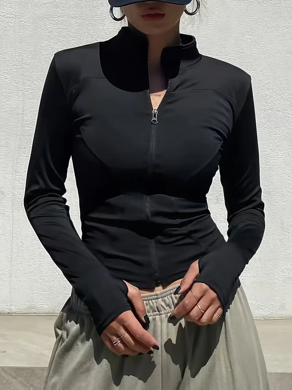 Veyra Active™ Fall Pilates Full-Zip Jacket | Slim-Fit Snatched Quick-Dry Running Track Top