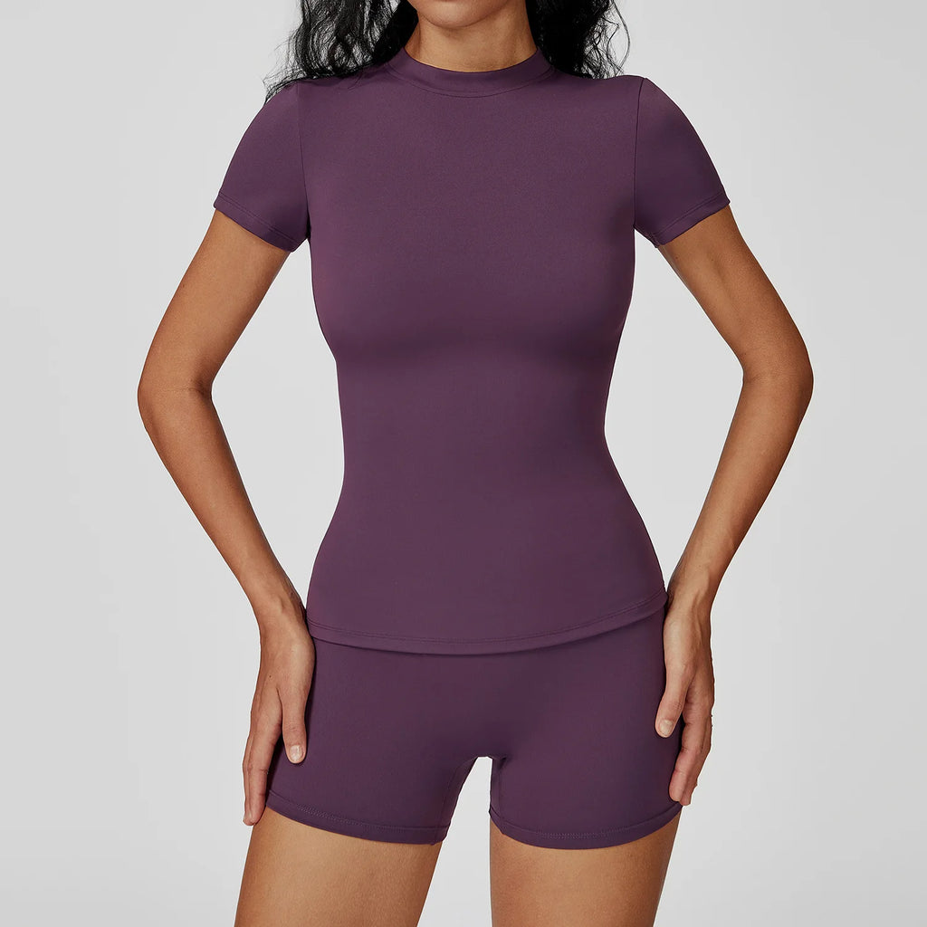 Veyra Active™ Women's SculptFlex 2-Piece Yoga Set | Long Sleeve Top, High-Waist Leggings & Shorts