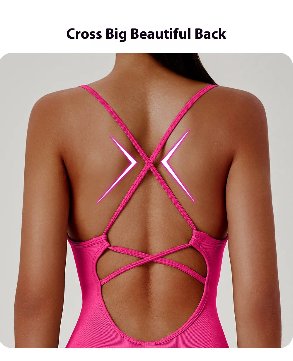 Veyra Active™ Women's Hourglass Seamless Bodysuit | Sexy Slim-Fit Yoga Shorts Jumpsuit