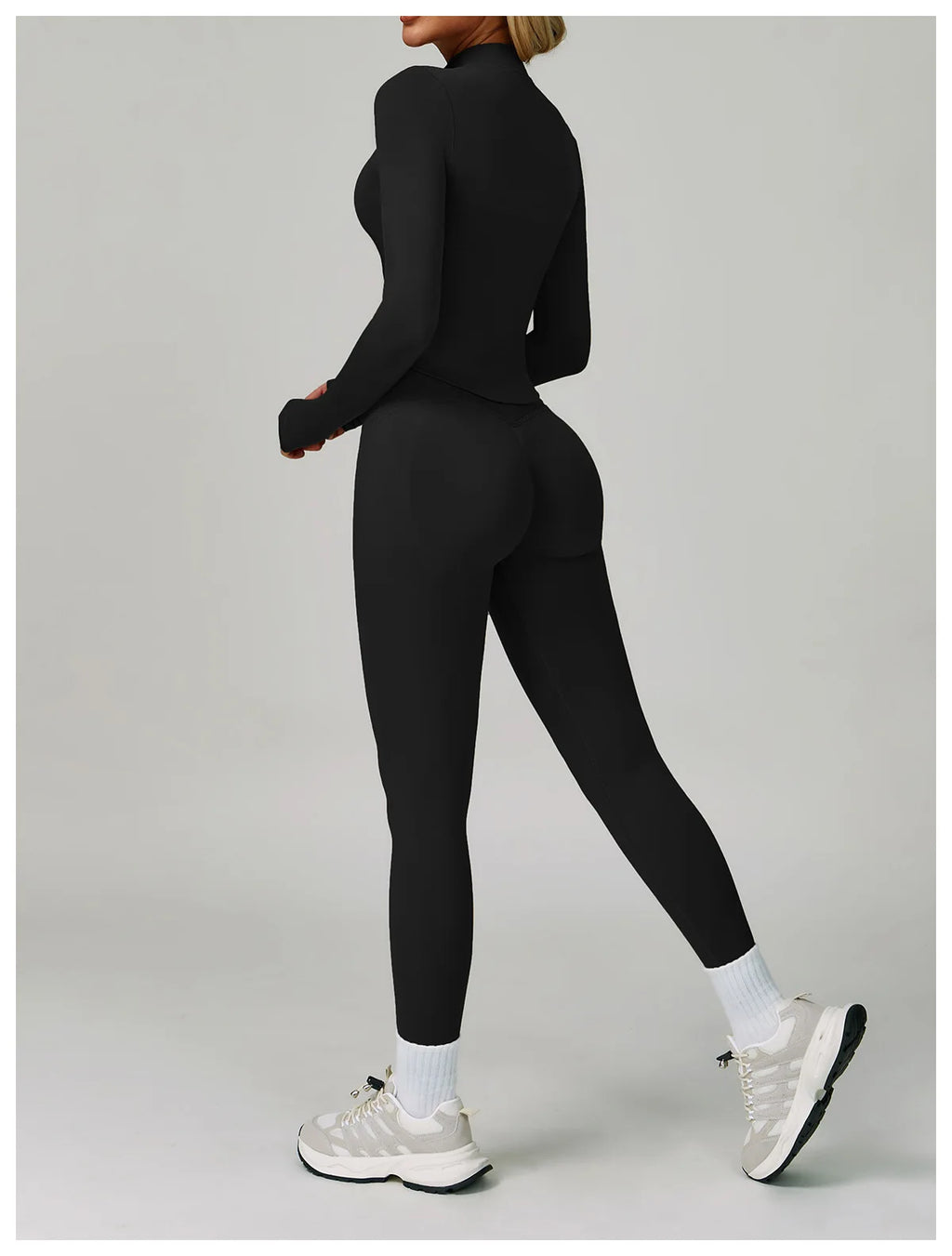 Veyra Active™ SculptFlex 3-Piece Yoga Set | Long Sleeve Crop Top, Sports Bra & High-Waist Leggings