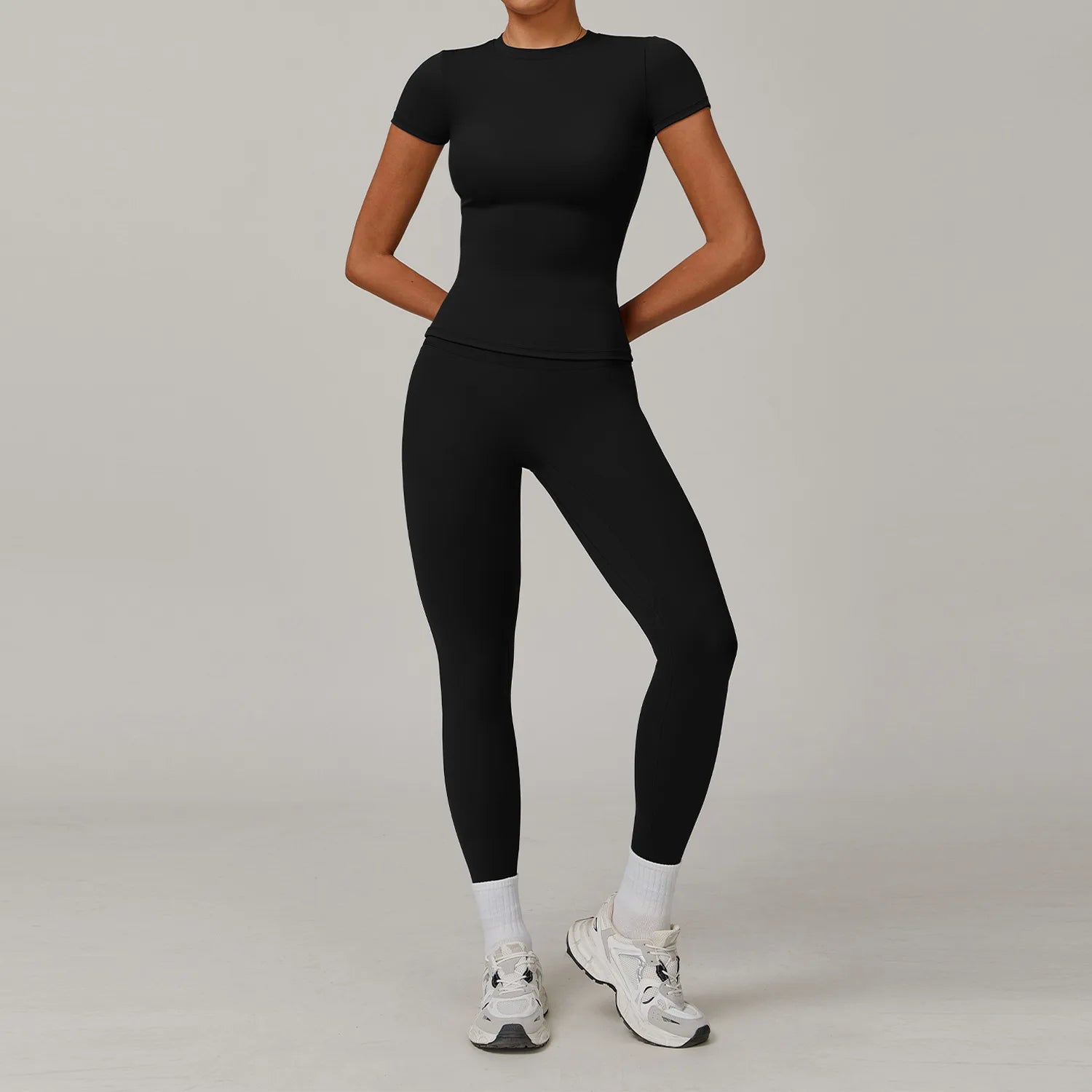 Veyra Active™ Women's SculptFlex 2-Piece Yoga Set | Long Sleeve Top, High-Waist Leggings & Shorts