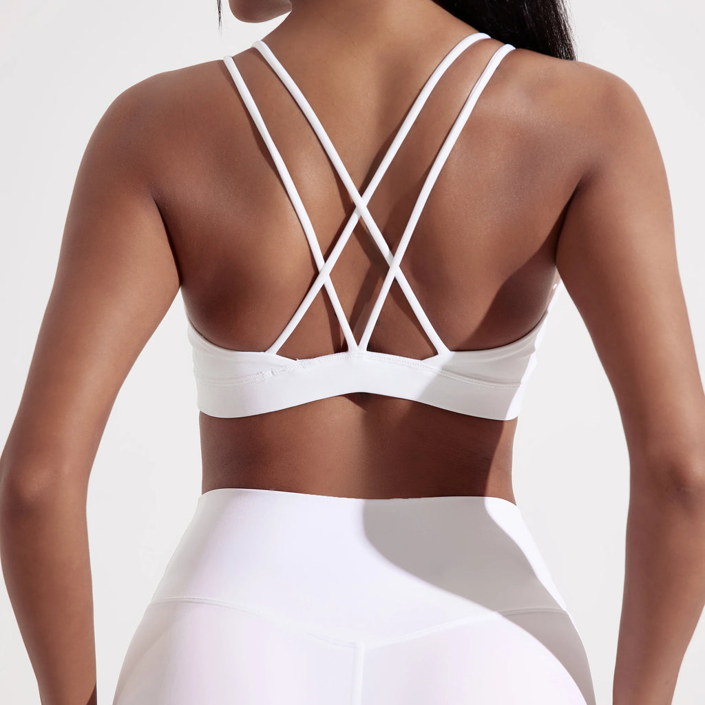 Veyra Active™ Women's Cross-Front Shockproof Sports Bra | High-Strength Push-Up Gym & Yoga Top
