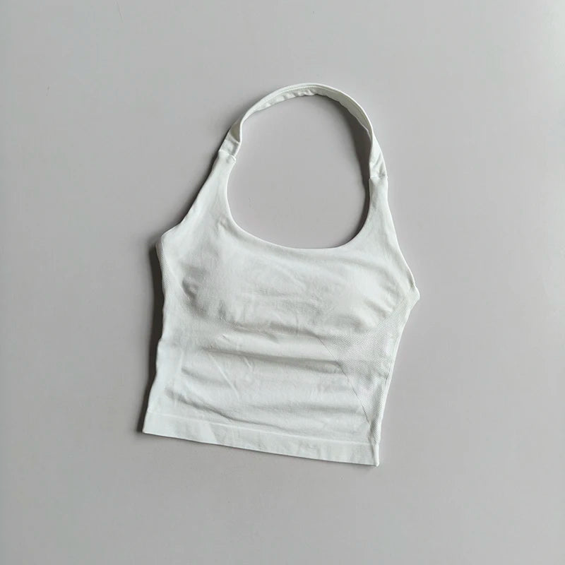 Veyra Active™ Autumn Halter Yoga Vest | High-Strength Shockproof Running Sports Bra & Top