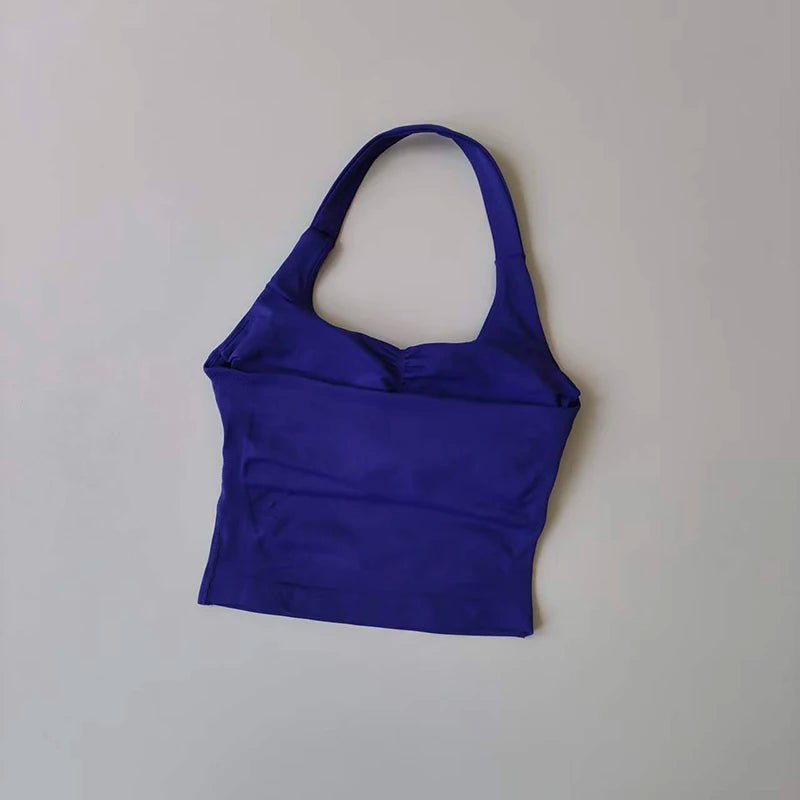 Veyra Active™ Autumn Halter Yoga Vest | High-Strength Shockproof Running Sports Bra & Top