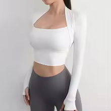 Veyra Active™ Elegant Long-Sleeve Yoga Shirt | Built-In Bra Small Waistband Gym Top
