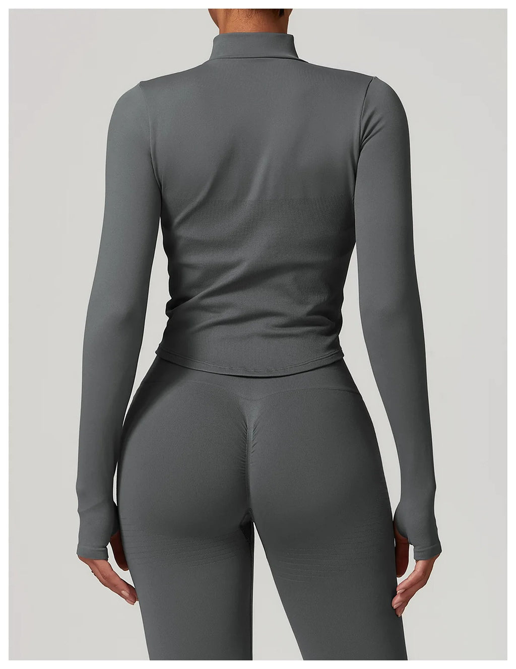 Veyra Active™ Luxe Cropped Zipper Jacket | Slim-Fit Long-Sleeve Yoga & Running Top