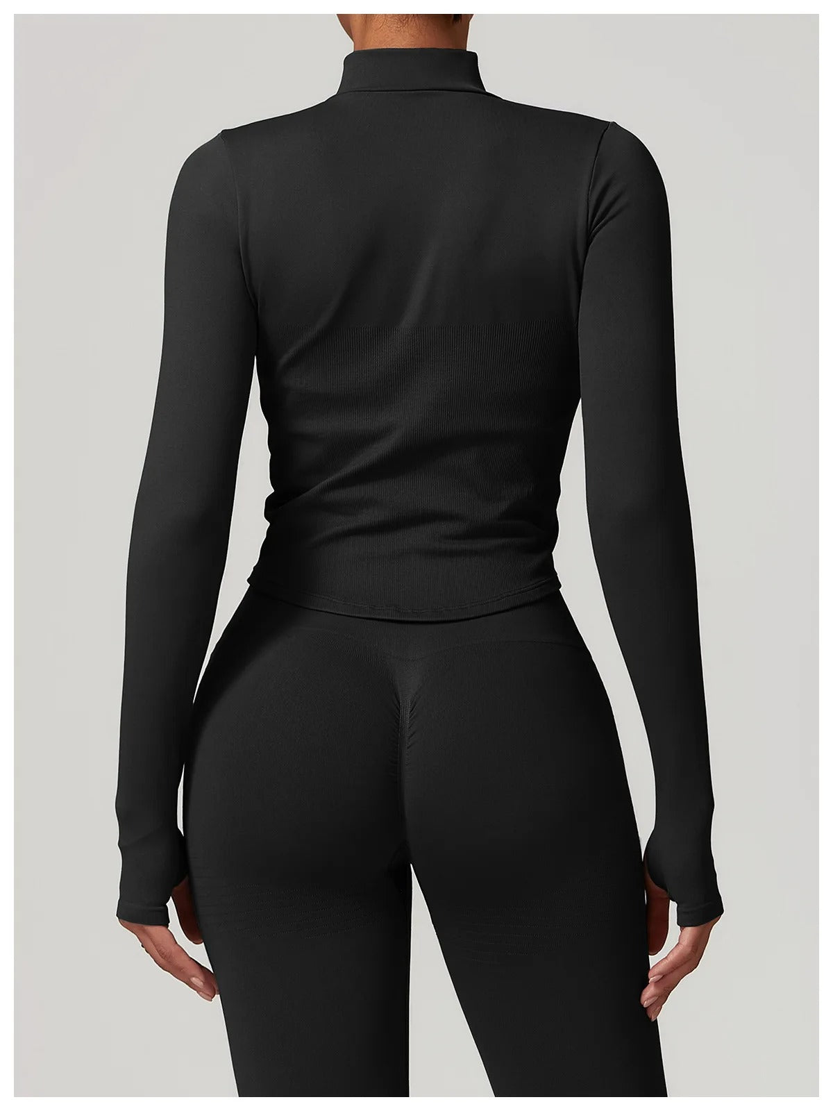 Veyra Active™ Luxe Cropped Zipper Jacket | Slim-Fit Long-Sleeve Yoga & Running Top